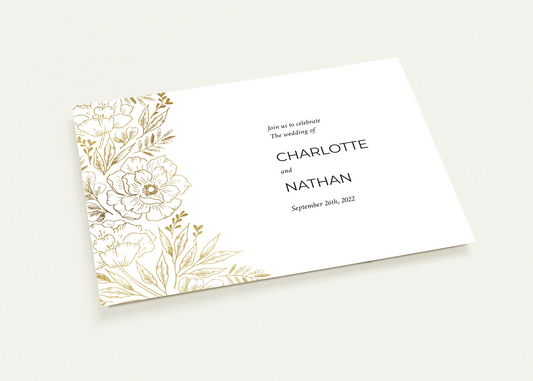 Fancy Flowers Wedding invitations (sold as packs of 10 cards, flat, with white envelopes)