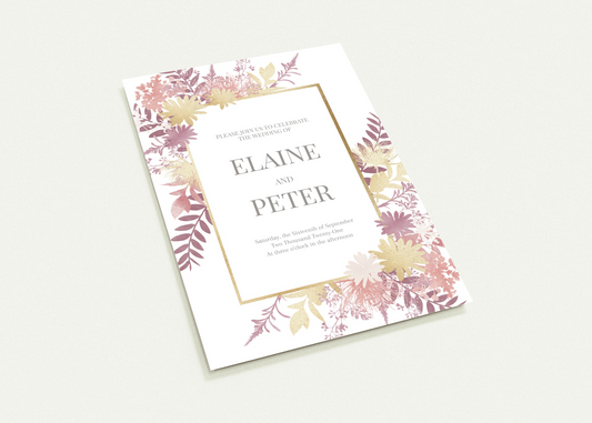 Harvest Forest Wedding invitations (sold as packs of 10 cards, flat, with white envelopes)