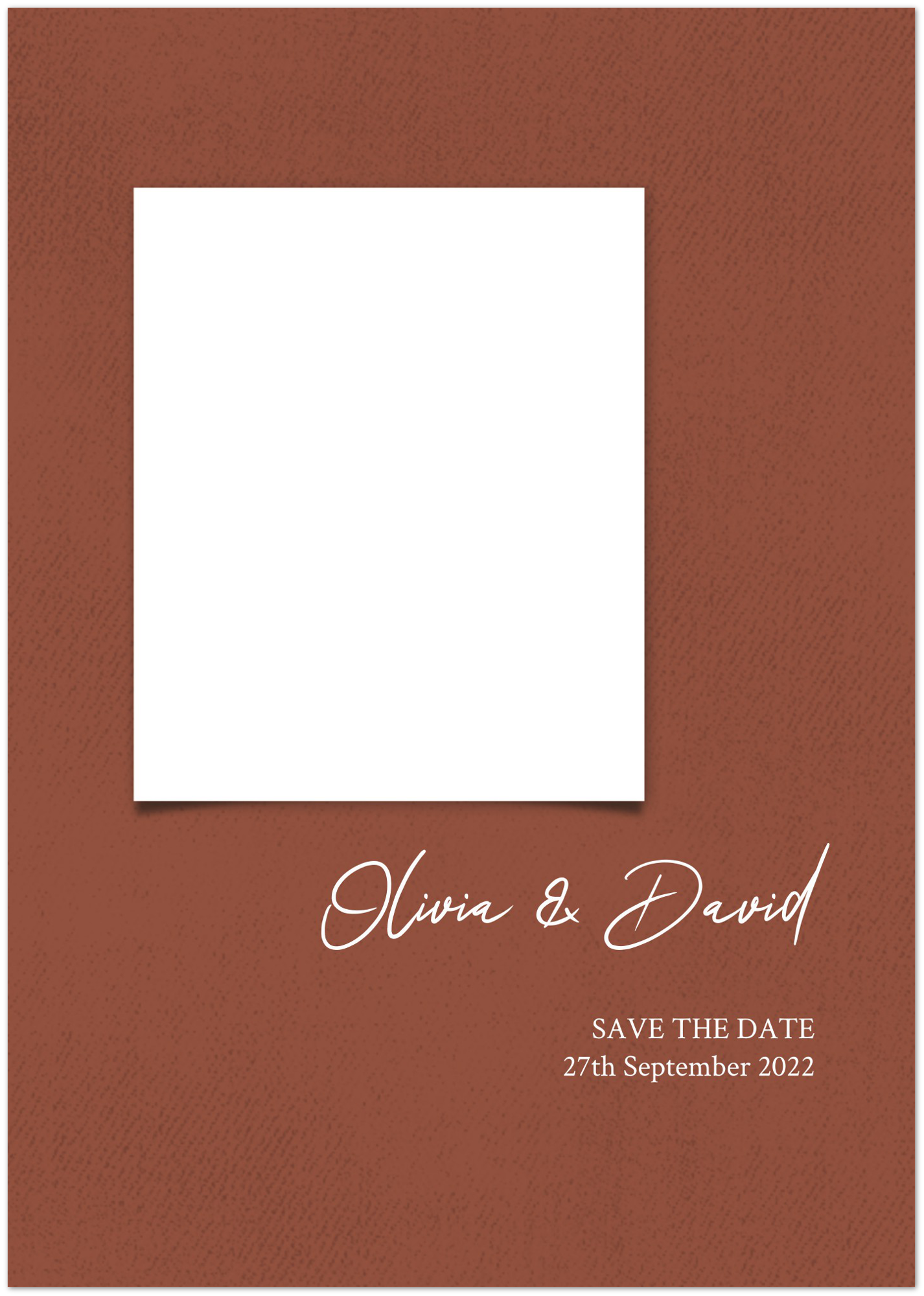 White Square Save the Date (sold as packs of 10 cards, flat, with white envelopes)