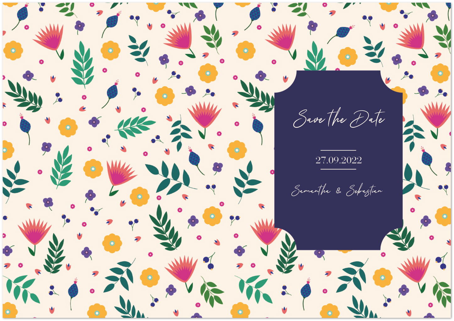 Playful and Cheeky Save the Date (sold as packs of 10 folded cards with white envelopes)