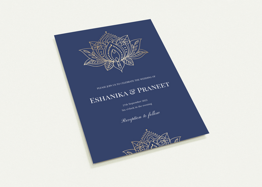 Uniqe Mandala Wedding invitations (sold as packs of 10 cards, flat, with white envelopes)