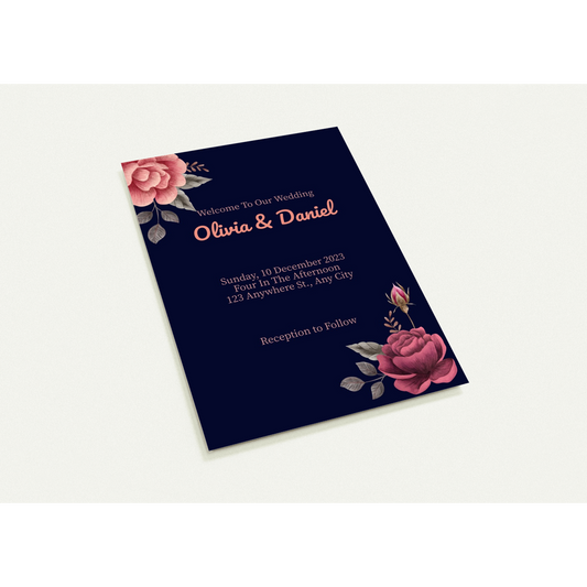 The Big Day Roses Wedding Invitation (sold as pack of 10 cards, 2-sided, standard envelopes)