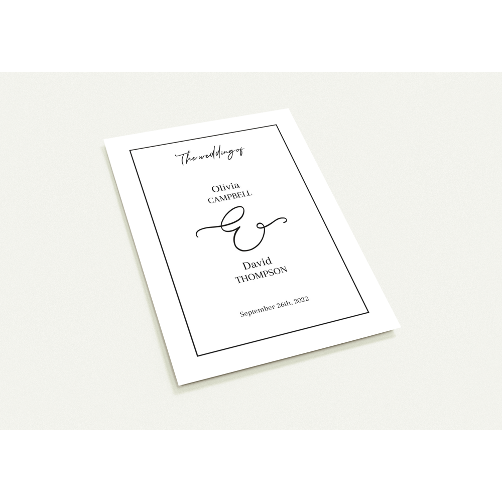 Minimal Calligraphic Wedding invitations (sold as packs of 10 cards, flat, with white envelopes)