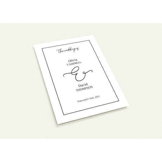 Minimal Calligraphic Wedding invitations (sold as packs of 10 cards, flat, with white envelopes)