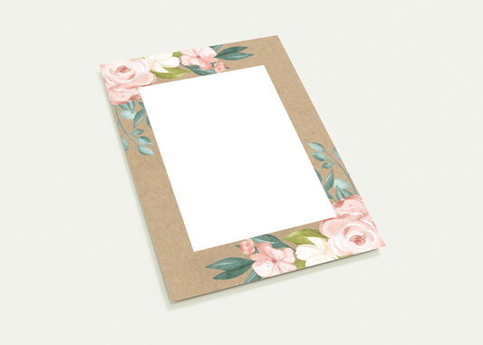 Rustic Blossoms Thank You Cards (sold as pack of 10 cards, flat, with white envelopes)