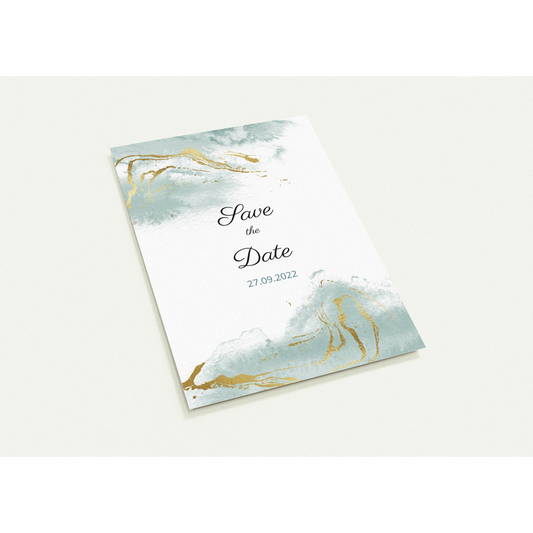 Foggy Marble Save the Date (sold as packs of 10 cards, flat, with white envelopes)