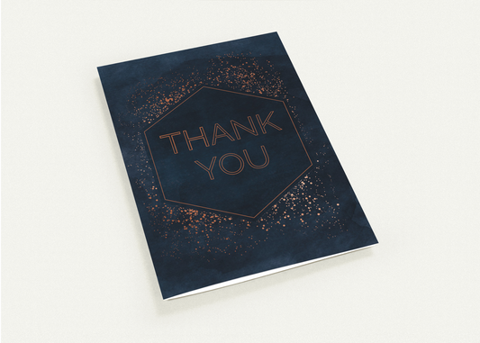 Bronze Dots Thank You Cards (sold as pack of 10 cards, folded, with white envelopes)