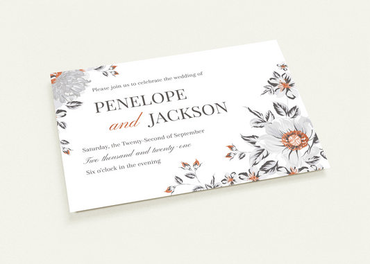 Brown Accents Wedding invitations (sold as packs of 10 cards, flat, with white envelopes)
