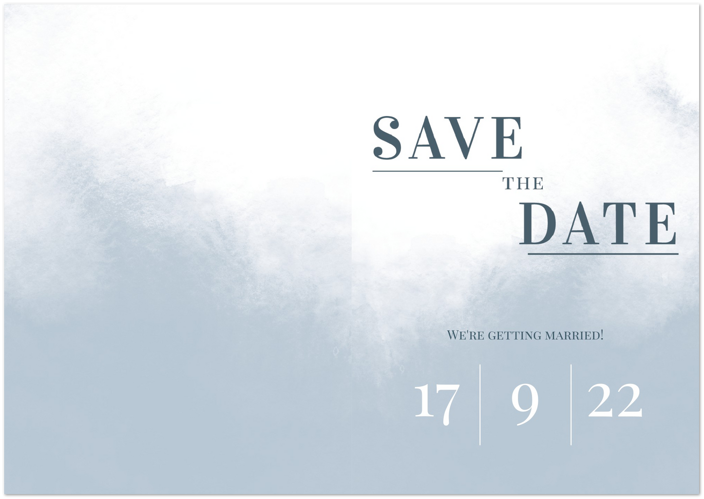 Foggy Morning Save the Date (sold as packs of 10 folded cards with white envelopes)