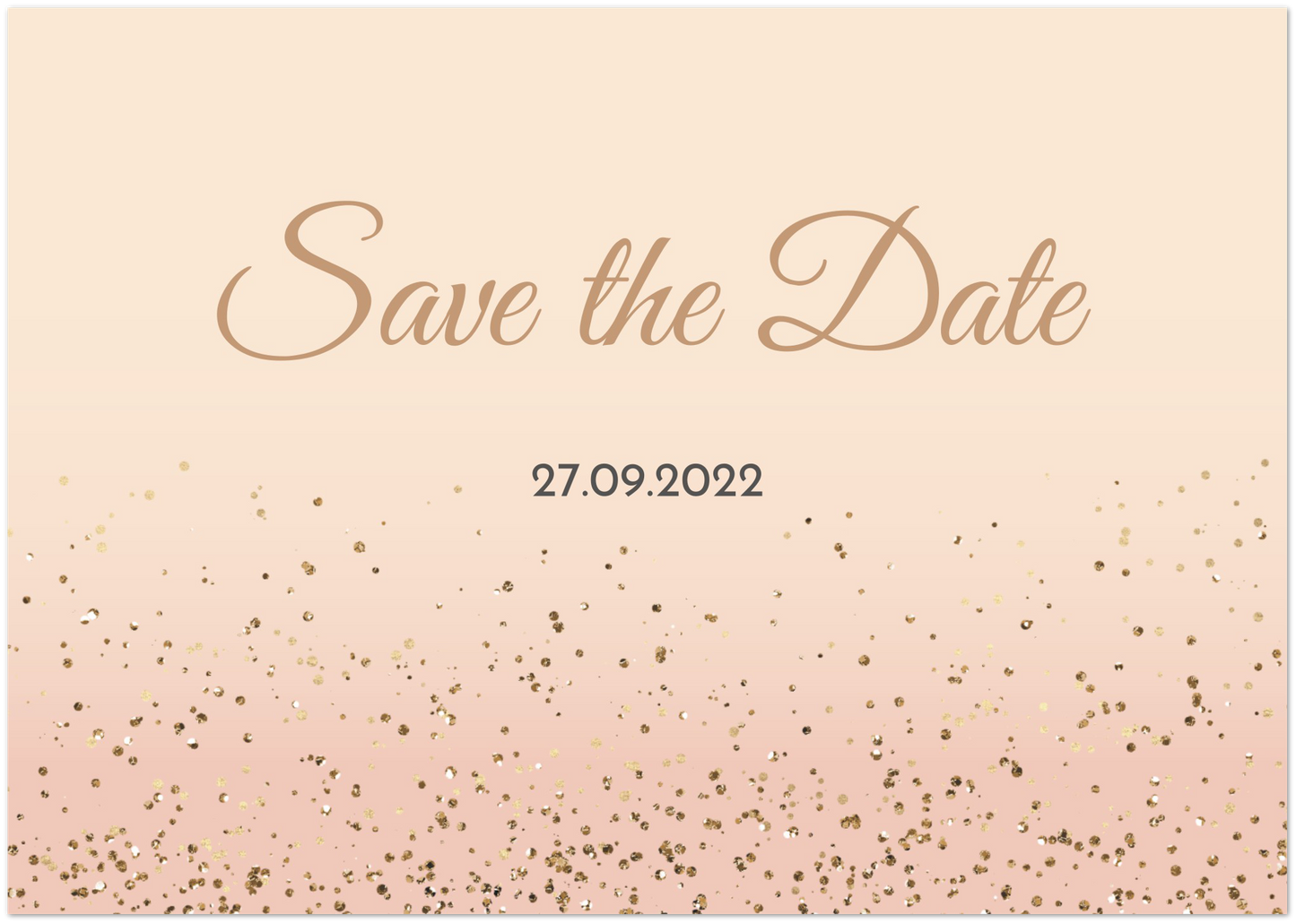 Brown Sparkles Save the Date (sold as packs of 10 cards, flat, with white envelopes)